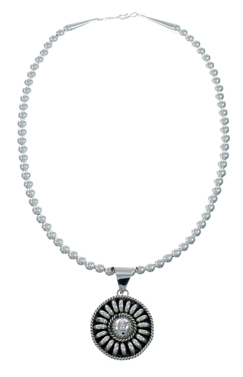 Native American Sterling Silver Bead Necklace X11128